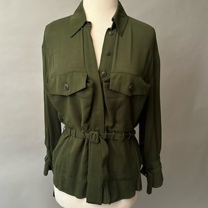 Jacquemus olive green women’s safari jacket, size 38, from Nordstrom